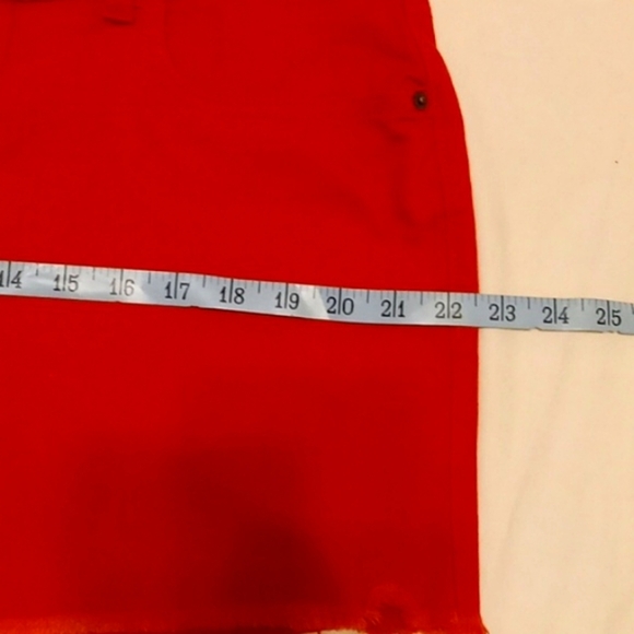 Old Navy Shorts Jean Hippie Boyfriend Mid Rise Jean Dark Red 5 Pocket Zip Button - Picture 8 of 9